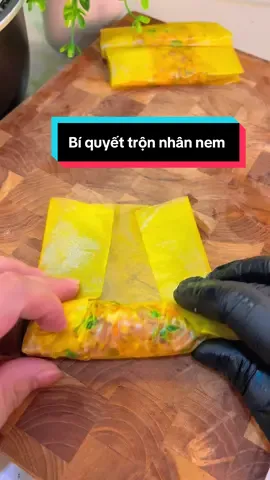 Bí quyết trộn nhân nem gói tới cái cuối cùng cũng không bị ra nước #nhaquynhdam #ancungtiktok 