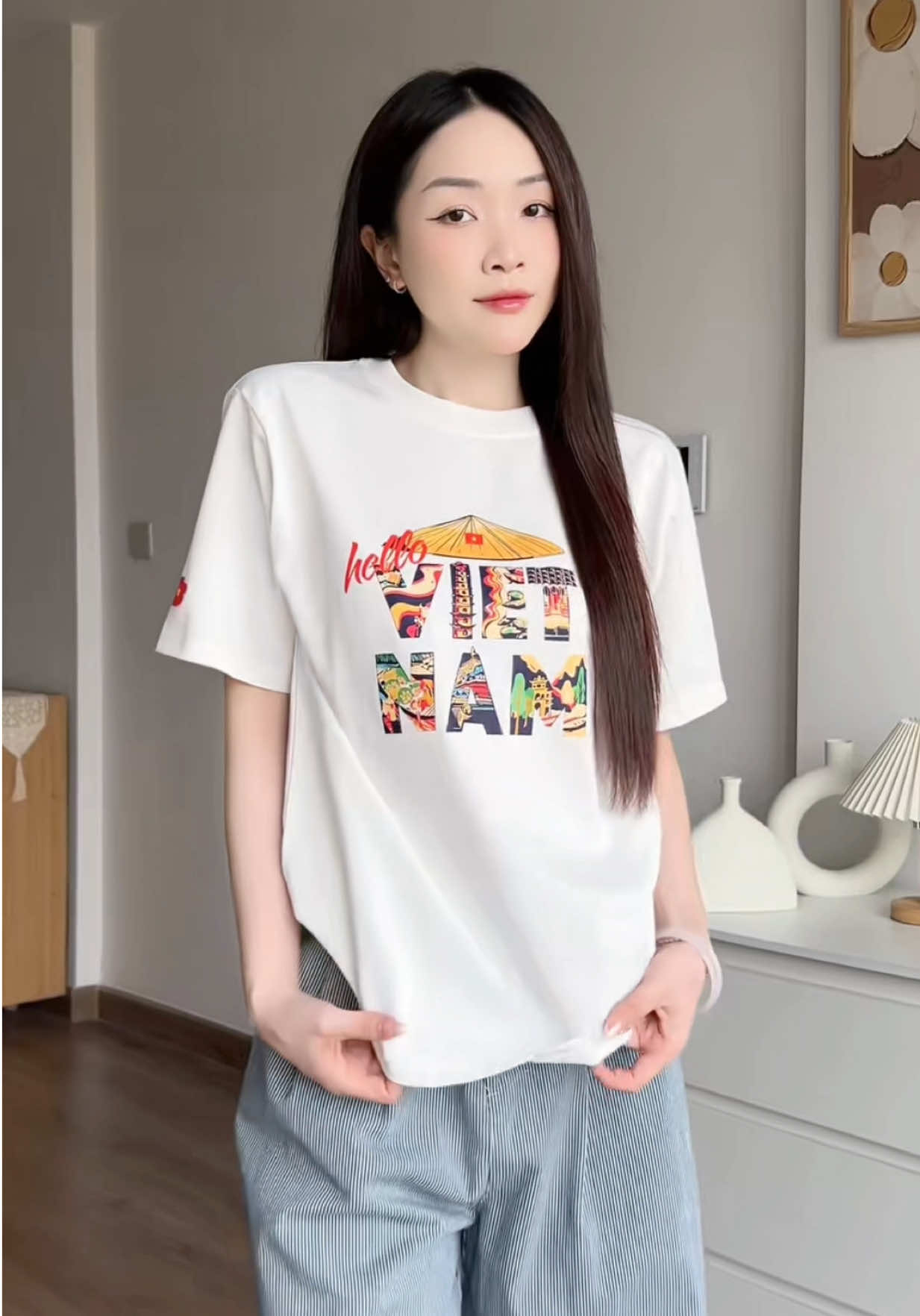Áo thun yêu nước in hình NÓN LÁ VIỆT NAM #fyp #outfit #xh #xuhuongtiktok #thoitrangnu #aothun 