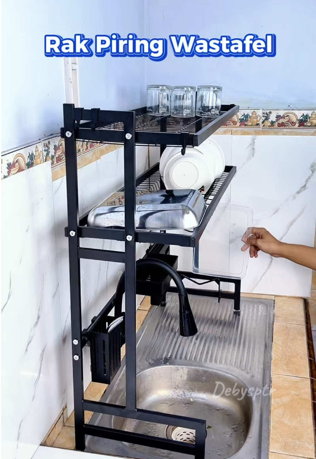 Rak piring wastafel kuat dan kokoh, lebih praktis hemat tempat #rakpiring #rakpiringwastafel #rakpiringantikarat 
