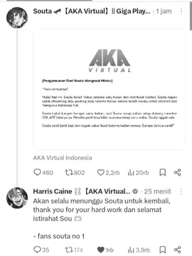 sampai jumpa nanti ya mas souta,I will really miss you,. selamat beristirahat 🫶🏻 @Souta 🩵✨【AKA Virtual】  #vtuber #akavirtual #soutaizumi #hiatus #fyp 