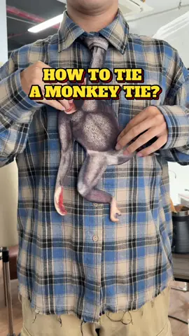 WITH 4 arms LOL 🤩 Do you know how to tie it??? 🦧🦧🦧 #fentysuperbrandday #animaltie #trending #fyp #tiedye #tie #workfashion #monkey #monkeytie #fishtie #tutorial #howto 