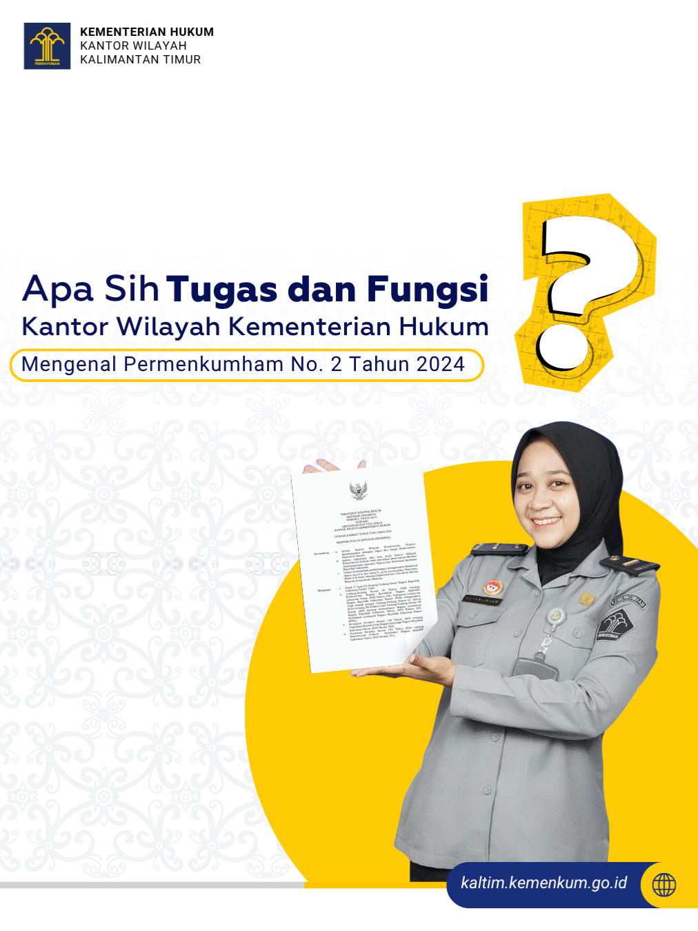 Halo #SahabatPengayoman Apakah kalian sudah tahu, apa saja tugas dan fungsi Kantor Wilayah Kementerian Hukum disetiap Provinsi di Indonesia? Sini Yomin beri tahu yaa, kalian bisa cek postingan ini Informasi selengkapnya kalian bisa cek dilaman kami www.kaltim.kemenkum.go.id #KementerianHukum #LayananHukumMakinMudah #kanwilkemenkumkalimantantimur #MuhammadIkmalIdrus