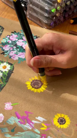 Cách vẽ hoa hướng dương siêu đơn giản cho người mới bắt đầu bằng acrylic marker 