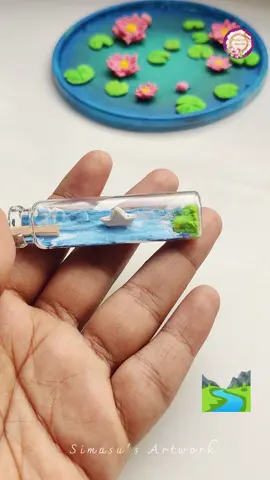 বোতলবন্দি এক ছোট্ট নীল নদী বানালাম🫰😌🩵💙✨🏞️ . #claycraft #ti̇ktok #foryou #clayart #DIY 
