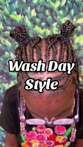 This sleek and protective wash day hairstyle is perfect for maintaining healthy, natural hair all week long. #WashDayResults #NaturalHairJourney #HealthyHairGoals #HairCareRoutine #backtoachoolhairstyles 