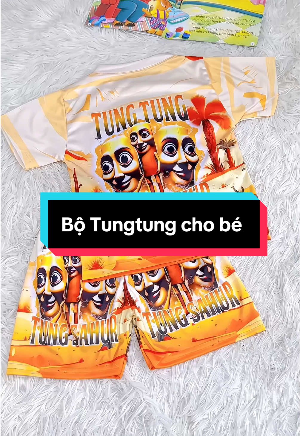 Bộ thun lạnh Tungtungtung Sahur cho bé mặc hè mát rượi #xuhuong #mevabe #bobetrai #bothunlanhchobe #botungtungtungsahur #brainrot 