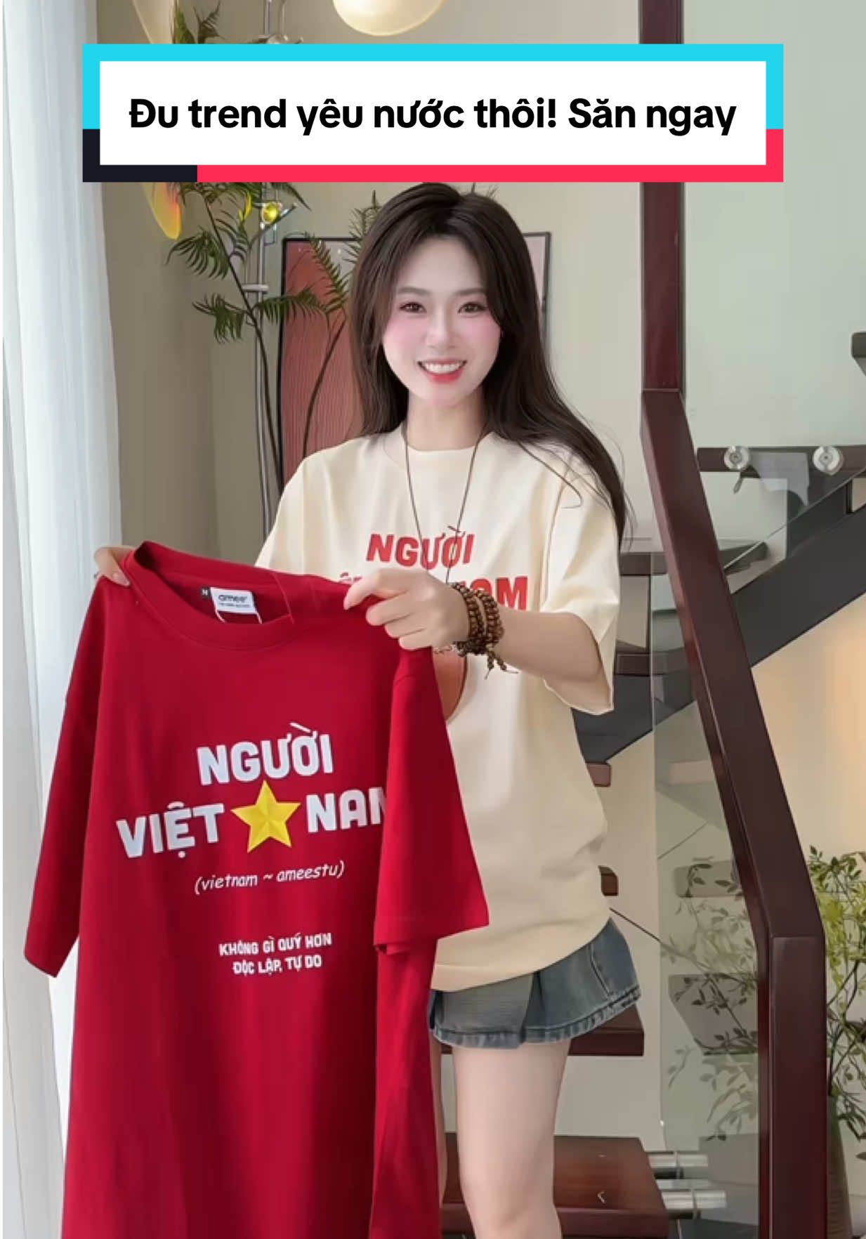 Đu trend yêu nước thôi! Săn ngay #ameestudio ##aothun #aophongnu #aothuncotton #aothunnu #aothunxinh #Doxinhmoingay #fyp #xuhuong #thoitrang #changthoitrang #OOTD #macdepcungtiktok #trending #elchang #outfitideas #outfit #macdepmoingay #thoitrangnutinh  #thoitrangnu #thoitrangfreestyle  #review #thoitrangnu #fashion #reviewlamdep #CapCut 