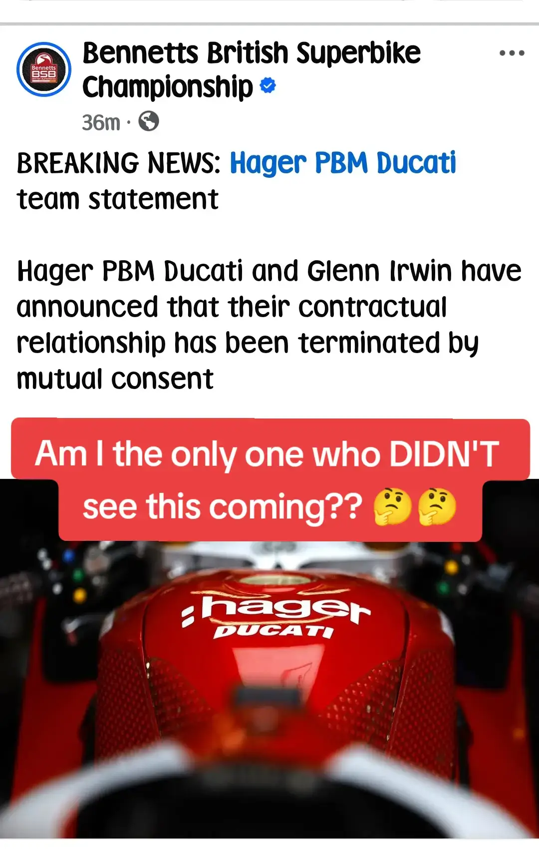 I know Jordan Bird has always said Redding is her favourite PBM rider of all time but seriously?!?! What's gone on there?? #Ducati #pbm #glenn #irwin #Motorsport #racing #motorbikes #race #motorcycle #racing #ducati #kawasaki #bike #bikes #motorsports #motorbike #bmw #speed #honda #yamaha #britishsuperbikes #superbikes #bsb #supersport #bssp #superstock #bssk 