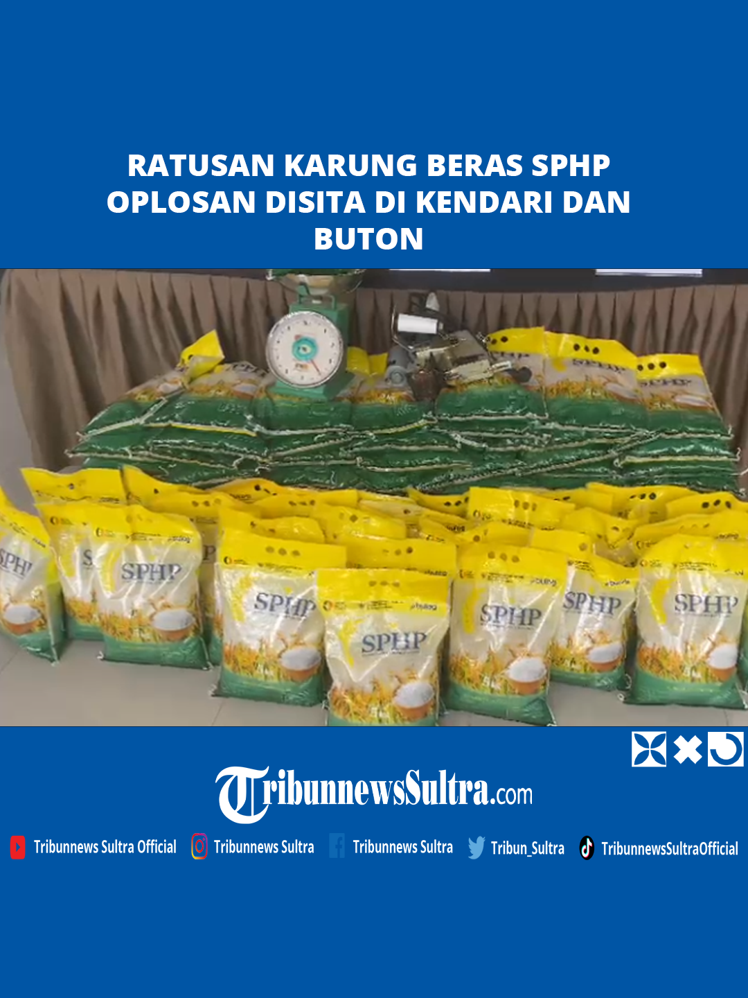 Direktorat Reserse Kriminal Khusus (Ditreskrimsus) Kepolisian Daerah Sulawesi Tenggara (Polda Sultra) membongkar perdagangan beras di bawah standar berlogo SPHP Bulog.  Hal ini disampaikan dalam konferensi pers di Markas Polda Sultra, Jalan Haluoleo, Kota Kendari, Selasa (5/8/2025).  #berassphpoplosan #kendari #buton #poldasultra #sulawesitenggara #bulog #tribunnewssultra #fyp #viral