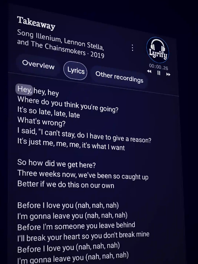 Takeaway..🎧 ~ Lyrics🎶 #takeaway #illenium #lennonstella #lyrify #lyrics #song #music #fyp #0nlylyrify 