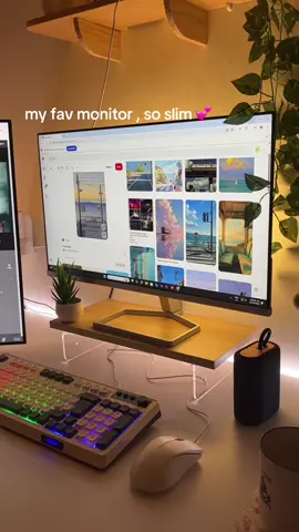 so slim HP monitor #cozyroom #desksetup #monitor #hpmonitor #deskdecor 