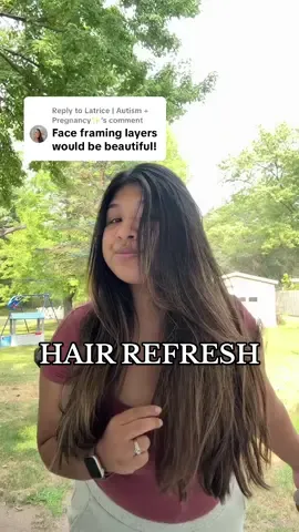 Replying to @Latrice | Autism + Pregnancy✨ so happy with how it came out! ✨💗 styling will be fun! #faceframinglayers #hairrefresh #hairtok #hairstyle 