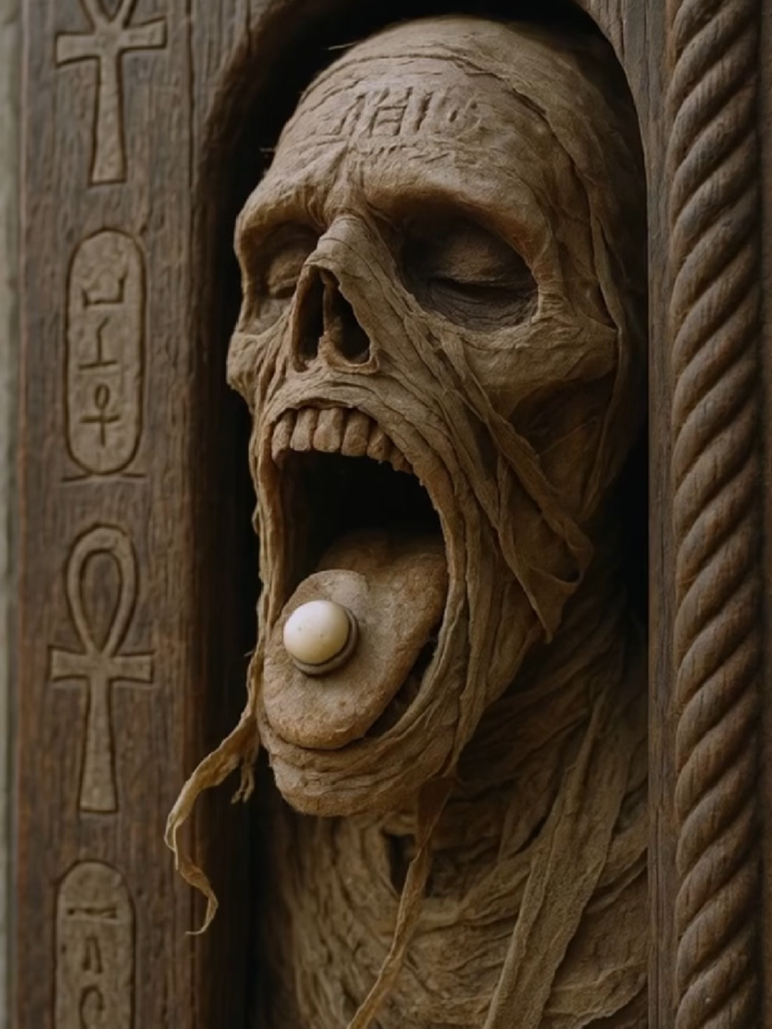 The doorbell egyptianechoed like a tomb sealed too late. #doorbells #egypt #terryfying #horrortok