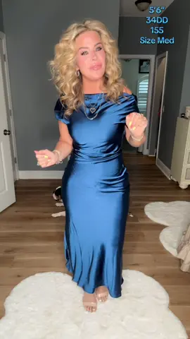 Women’s satin cocktail midi dress.  For any formal event or party.  #cocktaildress #dress #dresses #womensfashion #formal #partydress #tiktokshopbacktoschool 