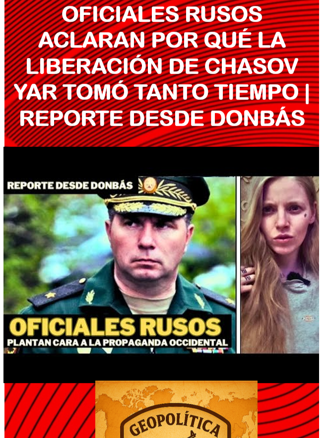 OFICIALES RUSOS ACLARAN POR QUÉ LA LIBERACIÓN DE CHASOV YAR TOMÓ TANTO TIEMPO | REPORTE DESDE DONBÁS Reportar desde Donbás me supone muchas complicaciones, pero también ventajas, pues puedo, como en este caso, ofrecer os análisis de primera mano. Los medios occidentales mintieron mucho (y siguen aún) sobre la liberación de Chasov Yar. Su principal argumento ahora es que Rusia tardó 16 meses en liberar la ciudad porque su ejército es débil. Nada más lejos de la realidad. Aquí os cuento las razones por las que sucedió tan aparentemente despacio. La verdad: lo que tratan de vendernos como debilidad es en realidad una obra maestra de ingenio militar. #rusia #eeuu #rusiayucrania #donaldtrump #vladimirputin #washington #moscu #influencer #ucrania #news #zelensky #putin #ukraine #OTAN #vladímirputin #streamer #eeuuu #europe #russia #aranceles