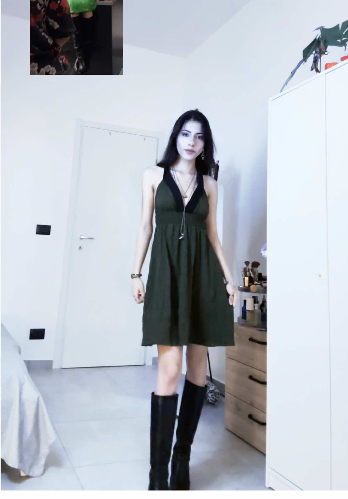 Just didn’t like that green so I picked this color instead. I sewed the black stripes myself. Pretty sure I didn’t miss any other details.  #lilawest #dexter #fyp #cosplay #lilawestdexter 