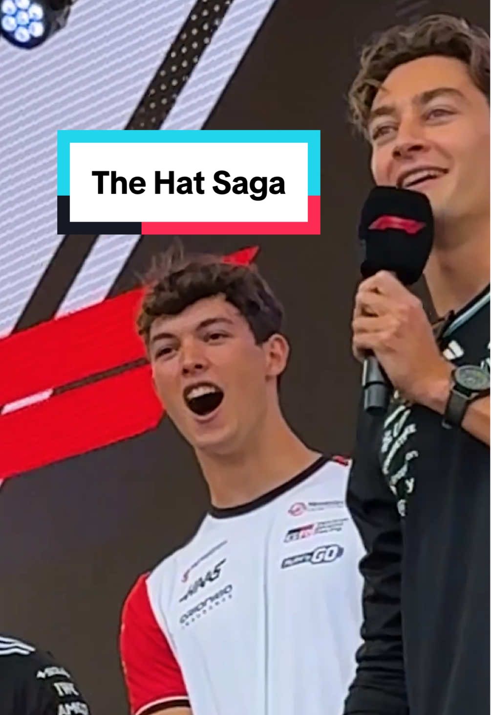 the betrayal on ollie’s face 🥺 #f1 #formula1 #hungariangp #georgerussell #olliebearman 