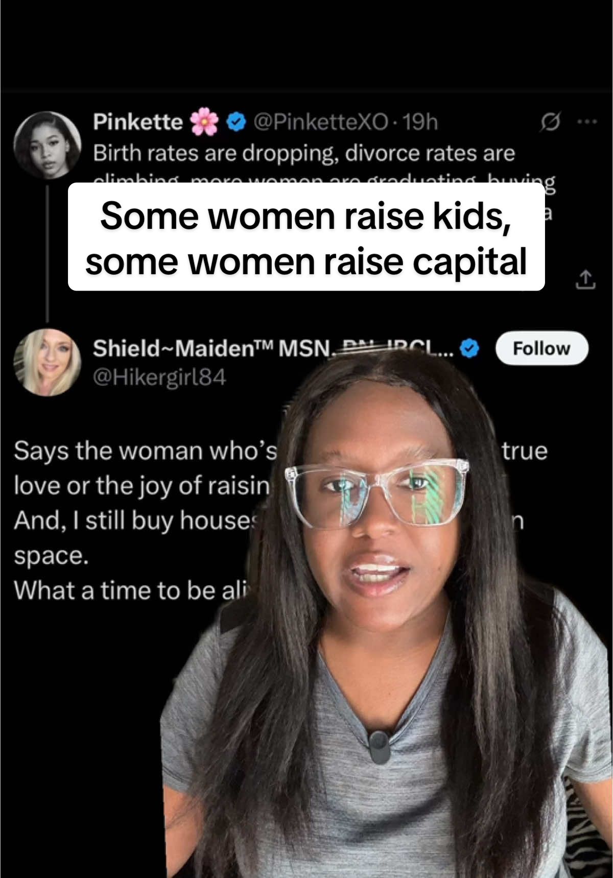Some women are raising kids, some women are raising capital, and some are doing both. #prowomen #womensupportingwomen #womenempowerment #greenscreen #birthrate 