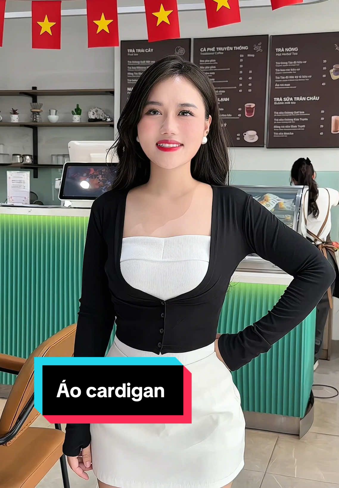 Áo cardigan dáng ngắn cực dễ phối đồ #cardigan #aoxinh #viral #trending #hienhoidieu 
