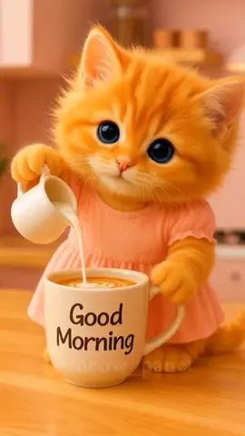 Good morning, the kitty has prepared coffee for you#catslovers #Love #cute #cat #kittens #pets #kittensoftiktok #catsoftiktok #catdailylife 