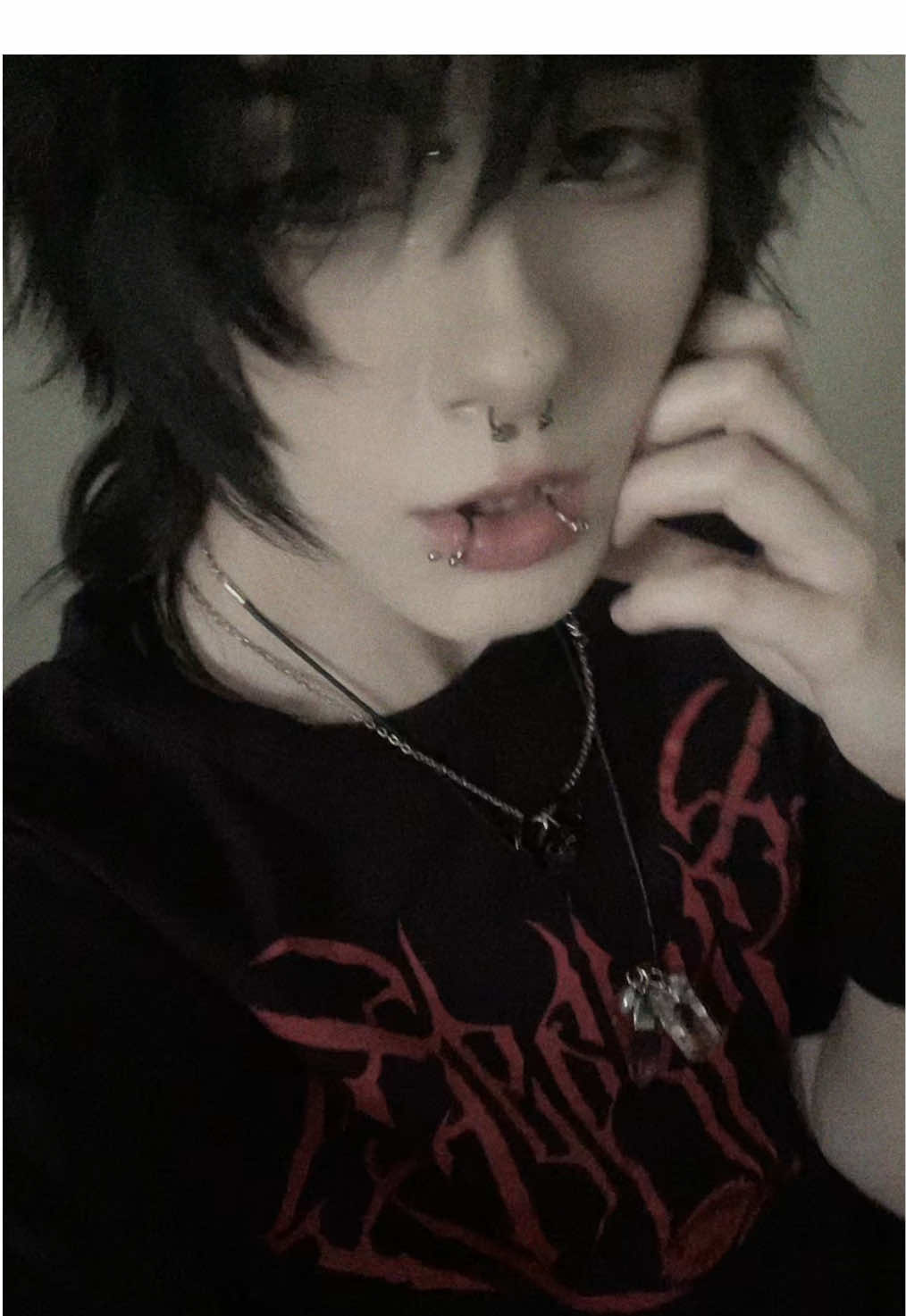 just got my bridge piercing done:3 #hehim #piercings #alternative #altboy #alt 