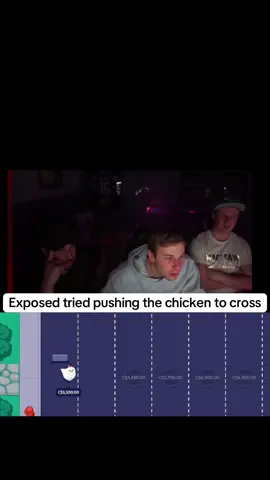 Exposed and bros tried cheering the chicken on 😂#fyp #crossyroad #exposed 