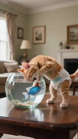Little orange cat transforms into mermaid #catvideos#kitty#cats#funny#catlover#animation#funnycats#cat