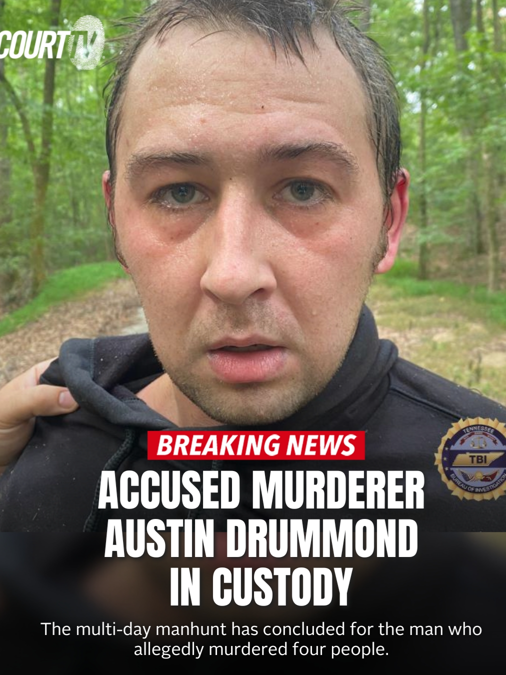 #BREAKING: #AustinDrummond, the man wanted in the killings of the parents, grandmother and uncle of an infant found alone in a yard has been arrested. Three additional arrests have been made during the manhunt, with all three people being charged with “assisting” Drummond after the alleged murders. #CourtTV What do YOU think? #truecrime #courtcase #truecrimestory #courttvtiktok #crime #courtroom #courtroomdrama #crimestory #court #truecrimetok #manhunt