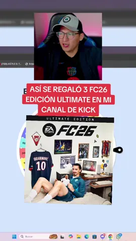 Asi se regaló 3 FC 26 en nuestro canal de KICK. Gracias   Jota por regalar esos 3 FC26🔥😱 #streamers #kick #parati #fc25 #fc26 