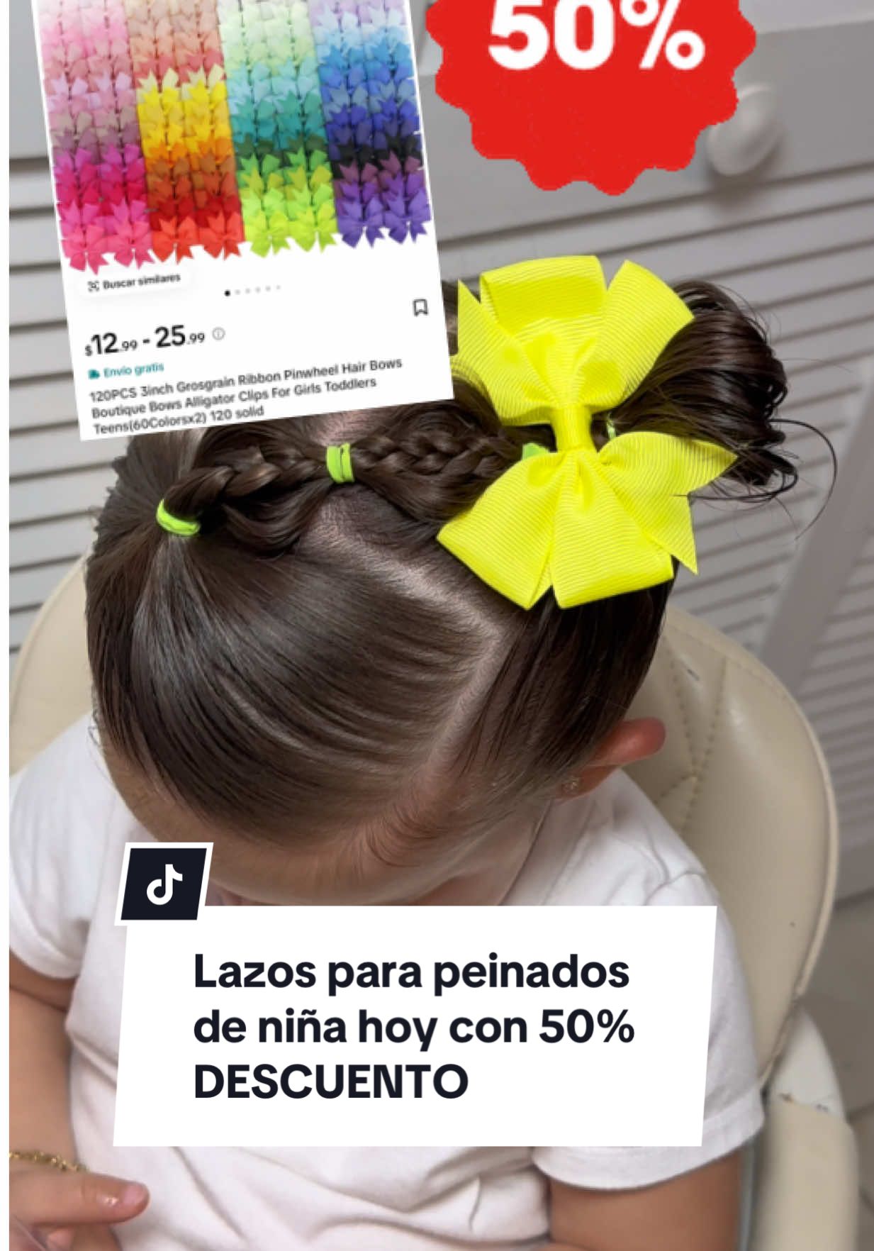 🎀 ¡Estos lazos están a MITAD DE PRECIO hoy! Mi hija los está usando en todos sus peinados y se ven divinos 😍 Vienen 120 piezas (60 colores x2) con broche tipo clip, súper fáciles de colocar y no se resbalan. 👧 Ideales para bebés, niñas pequeñas y hasta teens 💗 Perfectos para el cole, fiestas o el día a día 🎨 Colores sólidos que combinan con TODO 📦 con envío gratis ¡Aprovecha porque vuelan! 🛍️ #LazosParaNiñas #AccesoriosInfantiles #PeinadosParaNiñas #TikTokShop #LazosBonitos #ClipsParaNiñas #PeinadosConEstilo #MomLife #TikTokFinds #OfertasTikTok #AccesoriosBebé #PeinadosInfantiles #TikTokMadeMeBuyIt #NiñasConEstilo #LazosDeColores