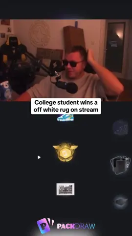 College student wins a off white rug on stream #kickstreaming 