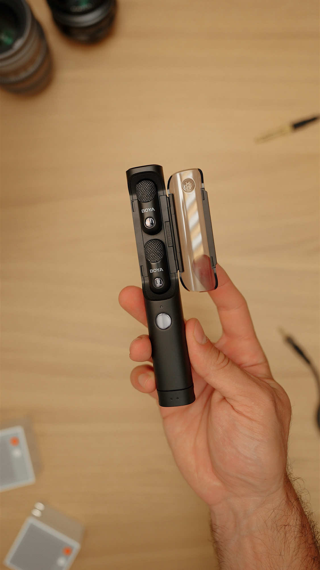 This Mic Transforms into 4 Microphones? 🎥 🎤 This is the Boya Magic and it’s really 2 ultra-small wireless microphones, but with a design that allows them to be placed into a charging case, which then doubles as a desktop, handheld, or on-camera mic.  Wireless mics have been getting smaller and smaller, but it’s really exciting to see a truly unique and innovative approach.  I think this mic is also priced very fairly, especially when considering the build quality, which is overall very solid. The material choices are lightweight but don’t feel cheap, and everywhere there are magnets, they are insanely strong.  Boya did send these to me, and the video is sponsored, but I wanted to let you guys know about it because I think it can potentially save beginners (and many content creators) and lot of money! 🔗 Link to the Mic in my Bio 🎥 Link to all of my gear in bio  🎨 Color graded with The Everyday LUT (link in bio) Shot on: - @Sony Alpha A7IV - Sony 20mm f1.8 G . . . . #sonya7iv #boya #boyamic #boyamagic #bestwirelessmic #cameragear #cameramic    