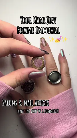 Salons & freelancers – want to offer this magical service to your clients? Get in touch for our info pack on how to get started! 💼✨ DIYers – this is for you too! Grab our blank gems and decorate them to match your mani — keep your designs forever. Immortal nails? Yes, really. 💅💫