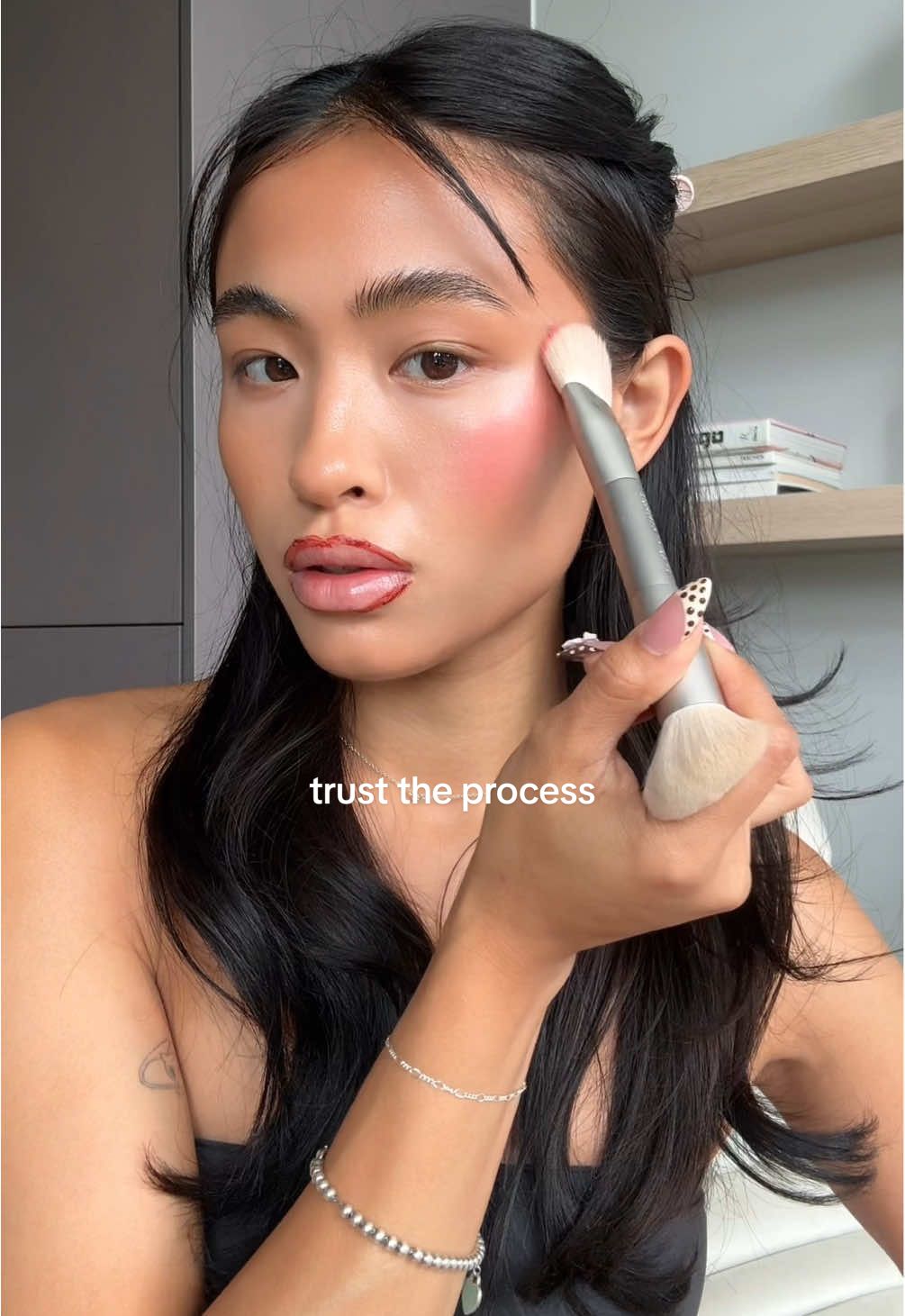 when you gotta trust the process but you actually love the process lol 🎀 products used  @rhode skin glazing milk @NARS Cosmetics soft matte concealer - medium 2 ginger  @Shop MAKE Beauty skin memetic concealer - 02 fair n  @Kosas colour corrector - illusion  MAKE beauty diffusion dew radiant skin tint - 02 @SACHEU Beauty lip liner stay-n - nOOHde @chanel.beauty les beiges healthy glow bronzing cream - 392 soleil tan medium bronze  @Summer Fridays blush butter balm - pink sunset  Kosas cloud set - translucent buttery  Rhode lip contour - twist  @Dolce & Gabbana mint oil lip plumper  #makeup #beauty #grwm #lightweightmakeup #trusttheprocess #dgbeauty 