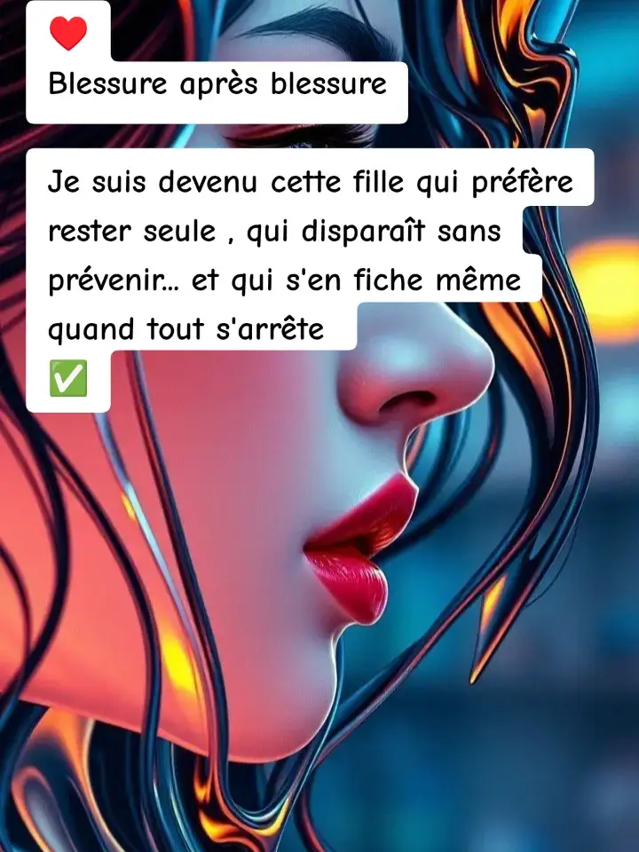 J'ai longtemps hésité à t'écrire  pas par ce que je t'attendais encore , mais par ce que j'avais besoin de dire des choses , au moins une fois. Tu m'as appris ce que c'était d'aimer fort . Et ce que c'était de se faire briser lentement. tu étais là présent, mais lointain. Et moi, j'essayais de comprendre pourquoi ton regard était ailleurs quand j'étais en face de toi. je t'ai tout donné : du temps, de la patience et une version de moi, que même moi je ne connaissais pas. Et toi... tu m'as juste laissé avec des silences . J'ai pleurer des nuits entières pour quelqu'un qui n'a même pas demandé si j'allais bien . Aujourd'hui j'avance . Mais il y'a des jours où je reviens en arrière , malgré moi. Non, je ne t'en veux pas. J'espère juste qu'un jour , tu comprennes ce que c'est d'aimer sans retour , peut-être que là tu verras ce que tu m'as fait.