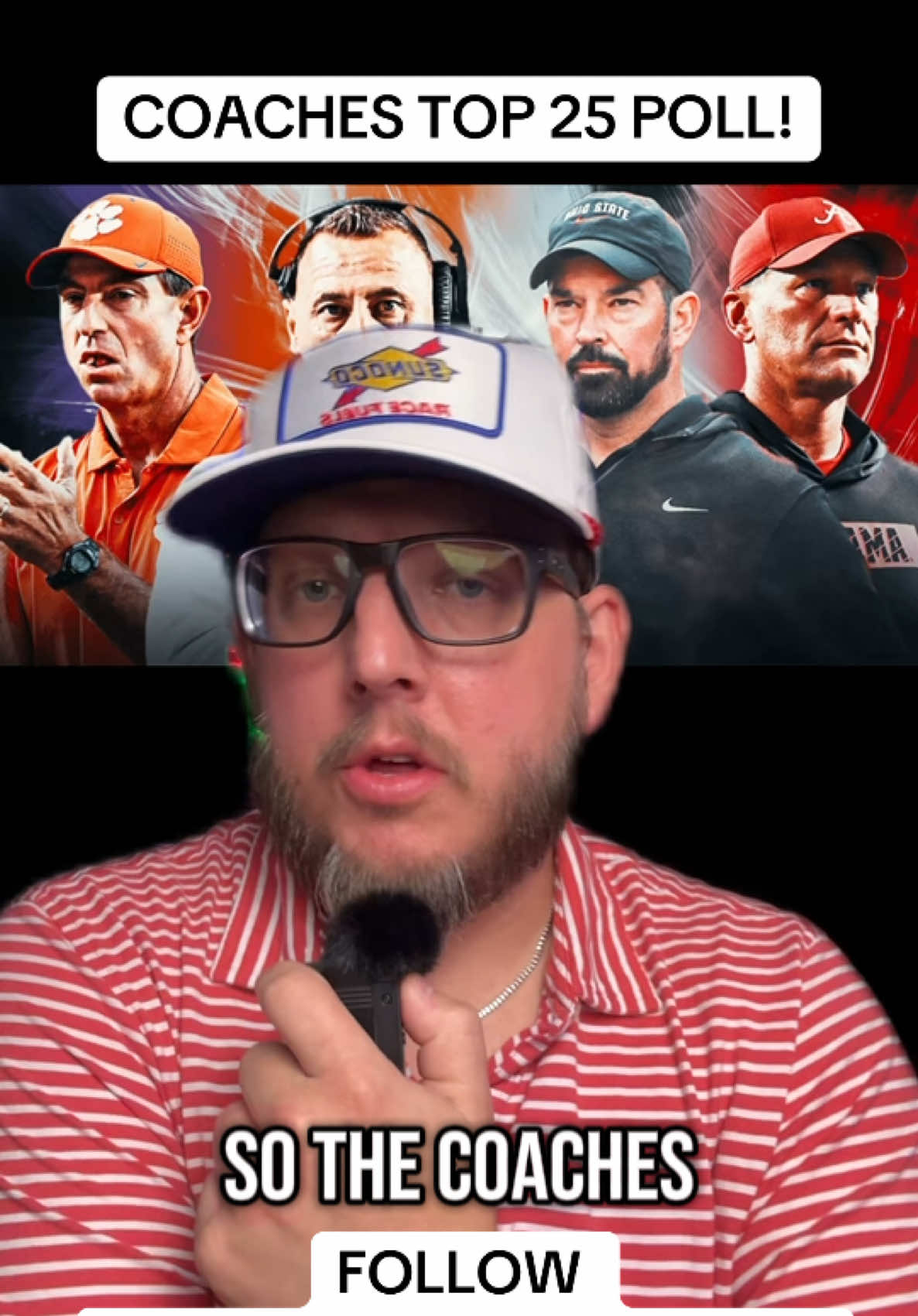 #greenscreen Do we really need to get this worked up about coaches polls? #CollegeFootball #cfbtop25 #cfb #oklahomasooners #texasfootball  @The Water Boys CFB Show @Strez @Steve Jewell @washedupsports 