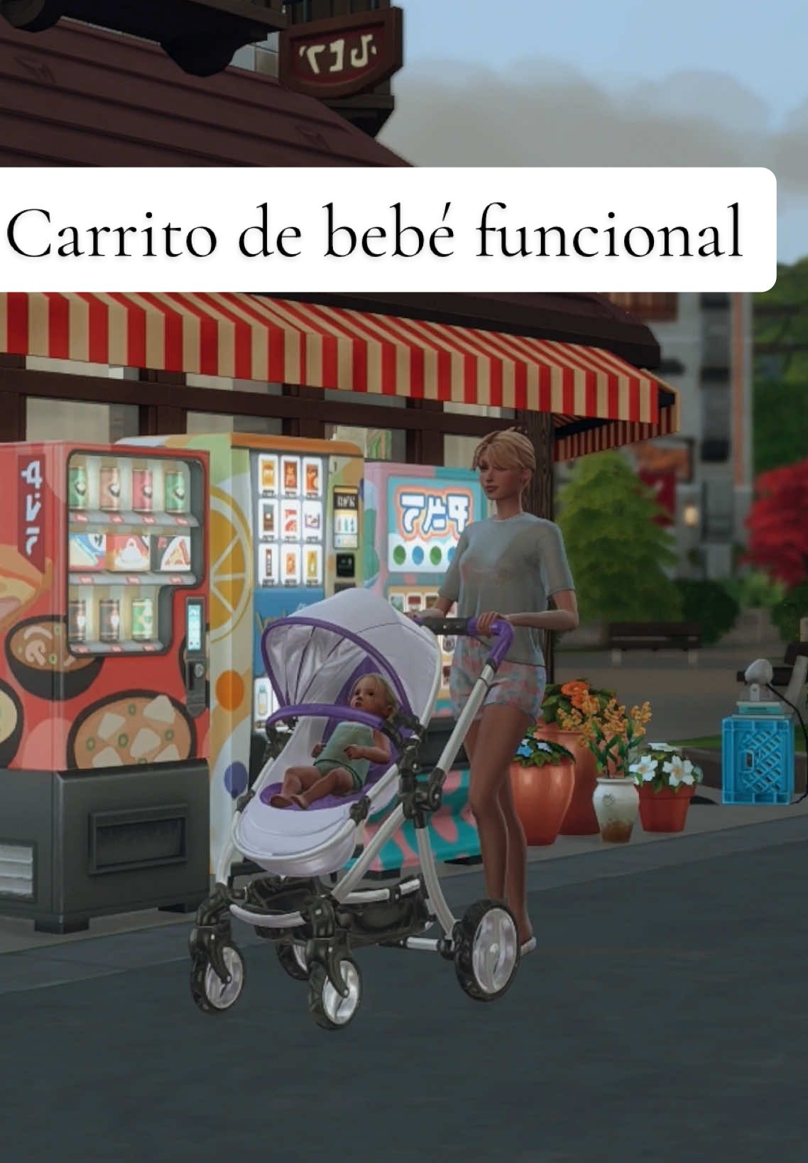 Carrito de bebé FUNCIONAL creado por WarockCC #thesims4 #thesims #sims4 #sims #sims4mods #Sims4cc #maxismatch 