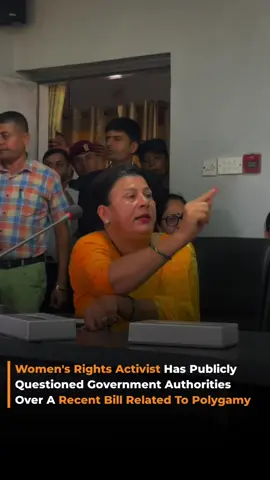 A women's rights activist has publicly questioned government authorities over a recent bill related to polygamy. The activist raised concerns about the legal and social implications of the proposed changes, calling for more clarity and protection of women's rights. The issue was brought forward during a delegation led by Mission Smile Nepal, where several activists and civil society members voiced their disagreement with the current approach of the bill. They emphasized that such laws should not compromise the dignity and security of women under the guise of cultural or traditional practices. Mission Smile Nepal representatives urged the government to include more voices from women and marginalized communities before finalizing the bill. #nepal #news #fyp #trending  #nepalnow #nepalinews #foryou  #socialactivist #polygamy 