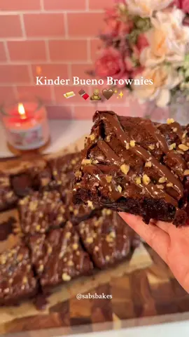 Kinder Bueno Brownies 🧈🍫🧸🤎✨ #baking #EasyRecipes #brownies #kinder #fyp #creatorsearchinsights 