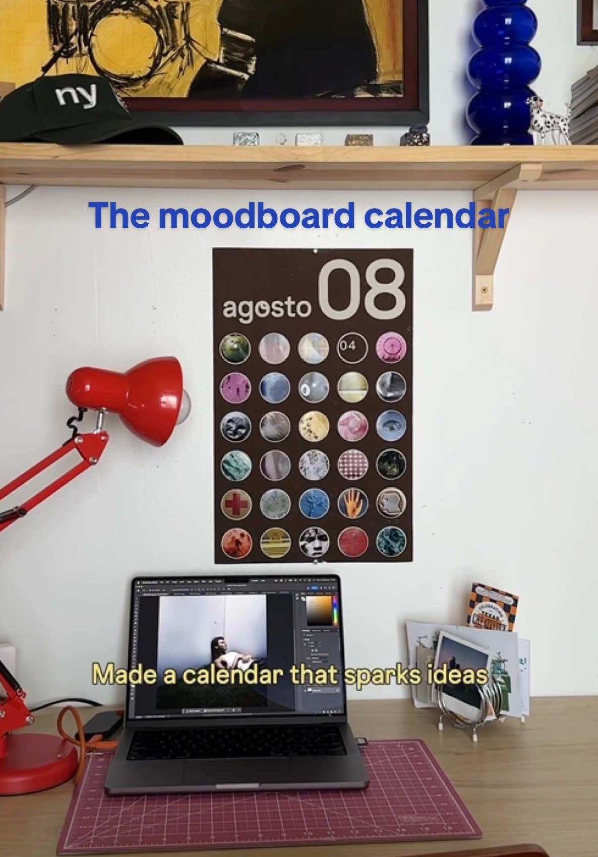 The moodboard calendar — made this using inspo like books, color palettes, fabrics , and archive shoots I’ve saved the past year in my moodboards aswell as some pics from my camera roll. I wanted something I could look at and feel inspired while still being functional.  #photographer #DIY #calendar 