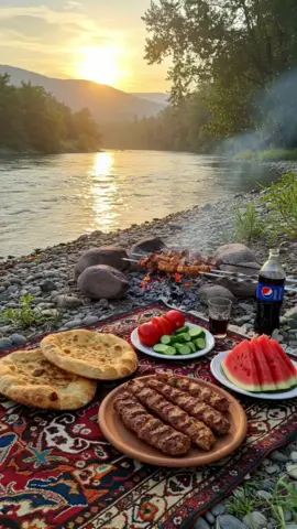Happiness hides in unhurried moments in that silence untouched by any sound, in a place where time no longer flows 🍢🔥🌊 #nature #trip #picnic #tandoor #traditional #riverside #relaxing   