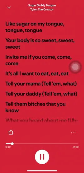 ღ//Sugar On My Tongue - Tyler, The Creator  - Like sugar on my tongue !¡ | #fyp #on #spotify #fyr #lyrics |