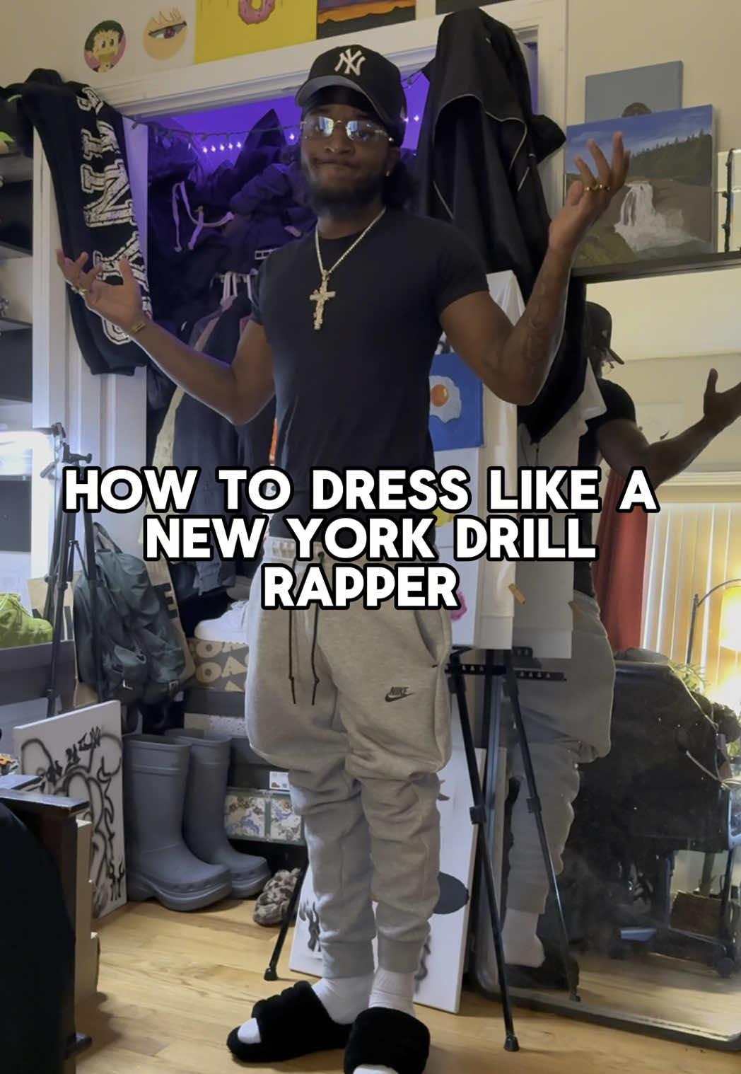 How to dress like a New York drill rapper #outfitinspo #fyp #fashiontiktok #baggyjeans #streetwear #OOTD #baggy 