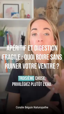 🍹 Apéro = ventre gonflé, gaz, digestion lente ? Voici ce que je recommande à mes consultantes souffrant de troubles digestifs 👇 ✔ Eau plate en priorité ✔ Cocktails sans alcool, ginger beer, kombucha si vous les tolérez car cela reste des boissons gazeuses. ✔ Infusions fraîches mais pas glacées ou eau de coco ❌ Limitez alcool, sodas,… souvent explosifs pour un ventre sensible 📅 Et pour comprendre pourquoi votre digestion est si sensible, rejoignez ma conférence gratuite du 20 août à 20H00 Les 5 erreurs qui entretiennent vos troubles digestifs et comment les soulager 👉 Lien dans ma bio TikToK #ballonnements #ballonnement #maldeventre #sibo #ventregonflé #ventreplat #problèmededigestion #colopathiefonctionnelle #troublesdigestifs #colopathie #intestinirritable #fodmaps #constipation #remedesnaturels #naturopathie #conseilsanté #naturopathe #mangerdigeste #digestion #syndromeintestinirritable #intestin #santenaturelle