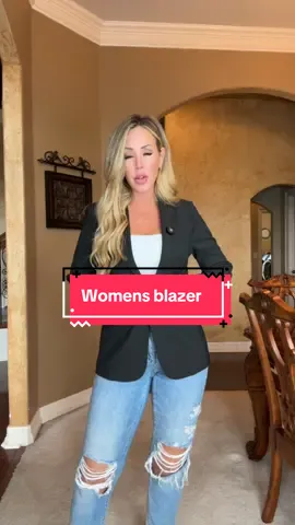 This tailored black blazer is your go-to for elevating casual denim into a polished, confident look. Sleek, structured, and effortlessly chic perfect for work or weekend. #BlazerStyle #ChicAndEffortless #WorkToWeekend #ClassicWardrobeStaple #TikTokFashionFinds