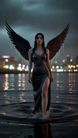 She rose from the depths… not to be saved, but to reign. #F#FallenAngelD#DarkAestheticE#EpicSceneF#FantasyVibesA#AIArtC#CinematicLookD#DarkBeauty