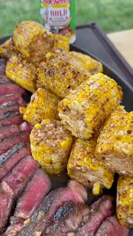 The best Grilled Steak and Corn 🔥 Seasoned to perfection with @Tony Chachere Bold Creole Seasoning 