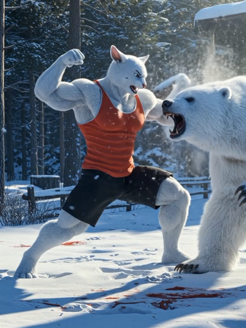 Courageous Cat Saves His Falling Kitten from a Wild Bear on a Mountain Trip 🐱🌄 #cat #cats #catstory #sadstory #orangecat #usa #ai #foryou #viral 