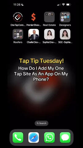 It’s Tap Tip Tuesday where we show you how to get the most out of your One Tap Connect site. This week’s tip: add your One Tap Connect site as an app on your phone. Why? It gives you instant access to your digital business card, so you’re always ready to connect. No need to carry a stack of cards when everything you need is just one tap away. #TapTipTuesday #OneTapConnect #DigitalBusinessCard #NetworkingTools #EntrepreneurLife #BrandBuilding #StayReady #BusinessTips #smallbusinesssupport 
