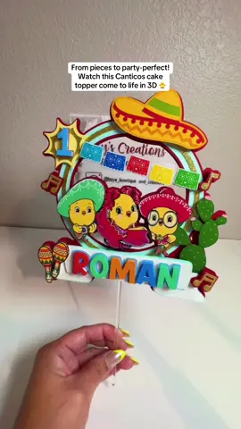 Bringing this Canticos cake topper to life layer by layer! handmade, bright, and ready to party!#CanticosParty #3DCakeTopper #CraftTok #CustomPartyDecor #FiestaVibes #DIY #canonphotopaper #printablephotopaper 